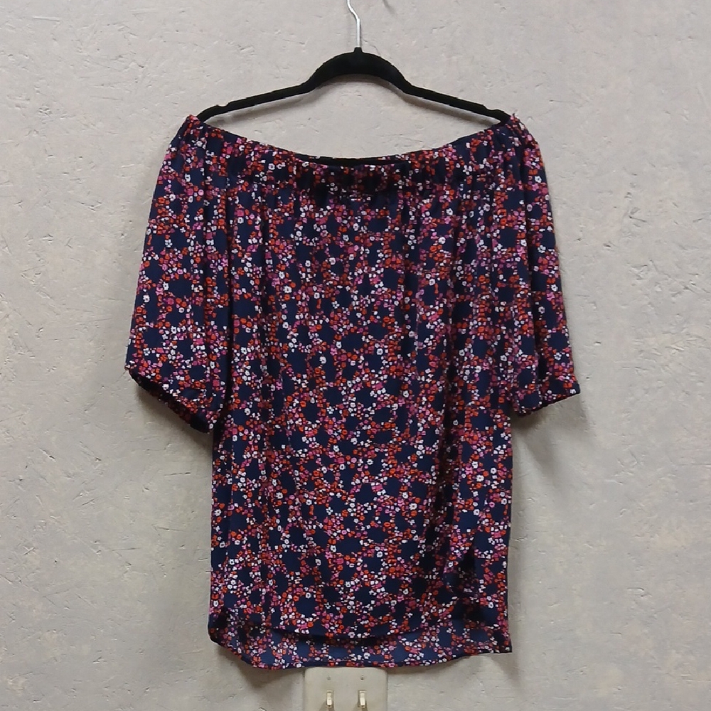 MICHAEL Michael Kors Navy Floral Off-Shoulder Blouse